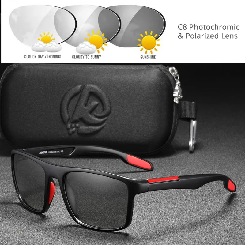 KDEAM Rectangular Ultra Light Sports Sunglasses Men Polarized TAC 1.1mm Thickness Lens Driving Sun Glasses Women Cat.3