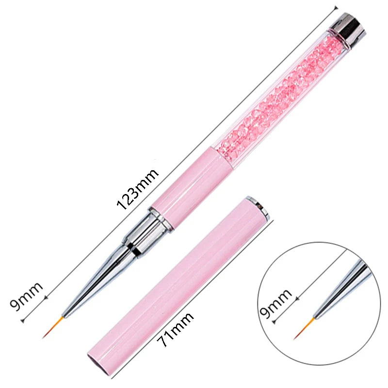 1PC Nails Art Brush Lines Stripe Flower Painting Drawing Pen Acrylic UV Gel Extension Grid Brush 3D Design Drawing Manicure Tool