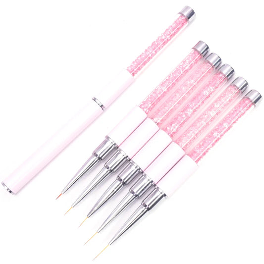 1PC Nails Art Brush Lines Stripe Flower Painting Drawing Pen Acrylic UV Gel Extension Grid Brush 3D Design Drawing Manicure Tool