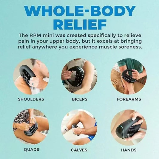 Electric Rolling Massager for Muscle Recovery & Pain Relief - Handheld Deep Tissue Massage Roller for Legs, Arms, Back