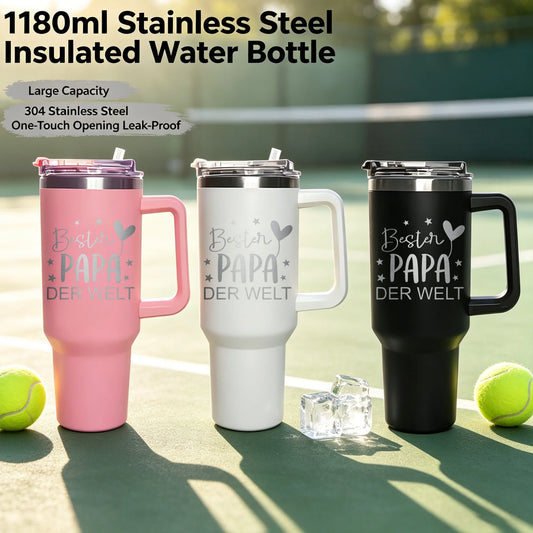40oz Insulated Stainless Steel Tumbler with Lid - Double-Walled, Reusable Water Bottle for All Seasons, Ideal Outdoor Travel Acc