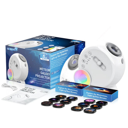 Galaxy Projector for Bedroom 4K HD Image Planetarium Projector 13-in-1 Kids Night Light Projector 360° Rotation (White)