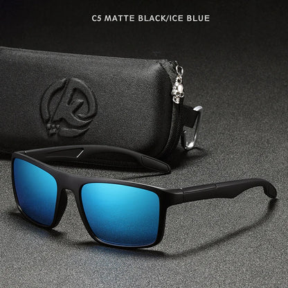 KDEAM Rectangular Ultra Light Sports Sunglasses Men Polarized TAC 1.1mm Thickness Lens Driving Sun Glasses Women Cat.3