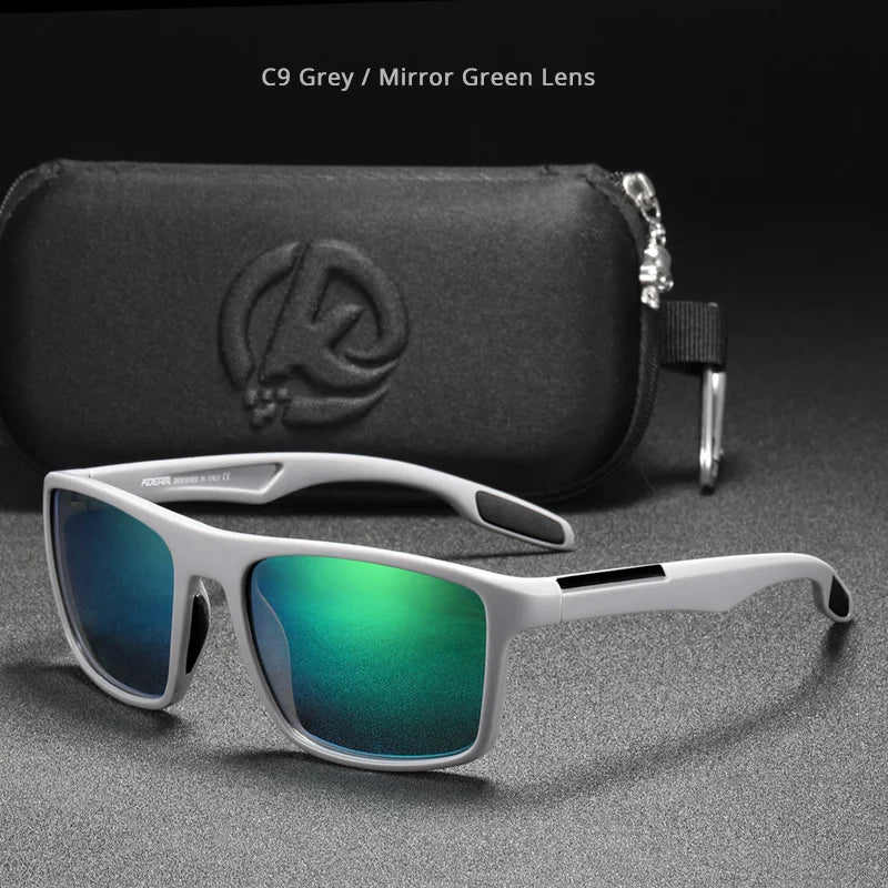 KDEAM Rectangular Ultra Light Sports Sunglasses Men Polarized TAC 1.1mm Thickness Lens Driving Sun Glasses Women Cat.3