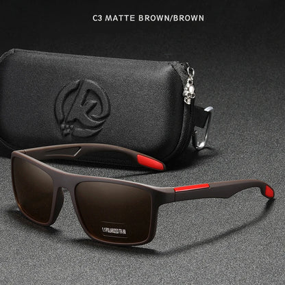 KDEAM Rectangular Ultra Light Sports Sunglasses Men Polarized TAC 1.1mm Thickness Lens Driving Sun Glasses Women Cat.3