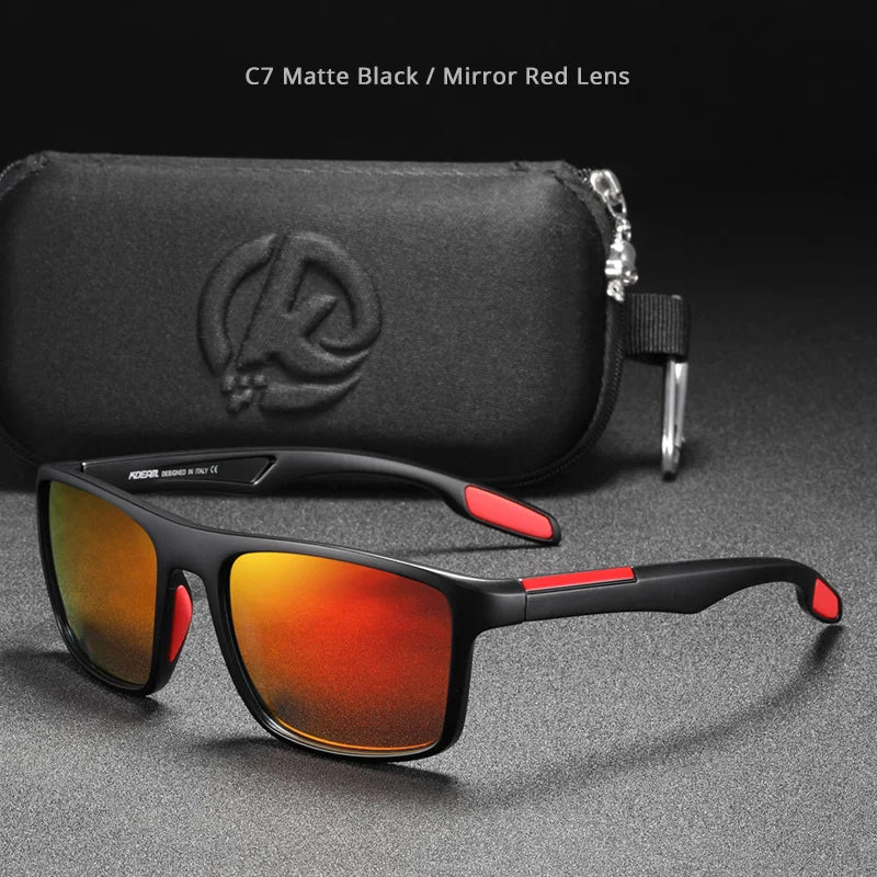 KDEAM Rectangular Ultra Light Sports Sunglasses Men Polarized TAC 1.1mm Thickness Lens Driving Sun Glasses Women Cat.3