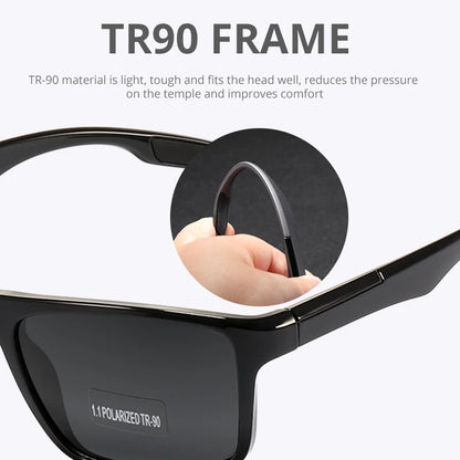 KDEAM Rectangular Ultra Light Sports Sunglasses Men Polarized TAC 1.1mm Thickness Lens Driving Sun Glasses Women Cat.3