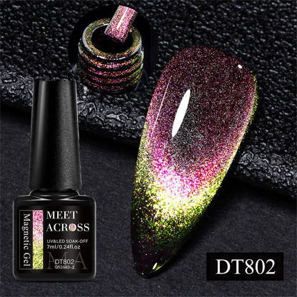7ml Aurora Cat Magnetic Gel Nail Polish Blue Nails Sparkling Glitter Semi-Permanent Nail Art Soak Off UV Gel Varnish Manicure