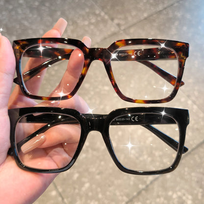 Oprah Style Reading Glasses for Women Men, Computer Square Readers with Spring Hinge, +1.0 To +4.0