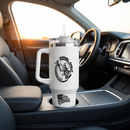 Powered by Cummins Vacuum Flasks 40oz Stainless Steel Insulated Tumbler with Handle Straw