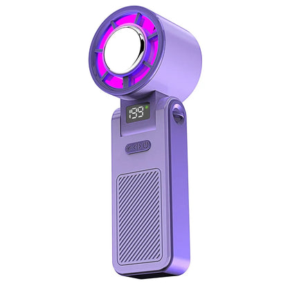 Ice Compress Cool Refrigeration Electric Fan Colorful Lighting Foldable Mini Handheld Fan Powerful Airflow High Wind Speed