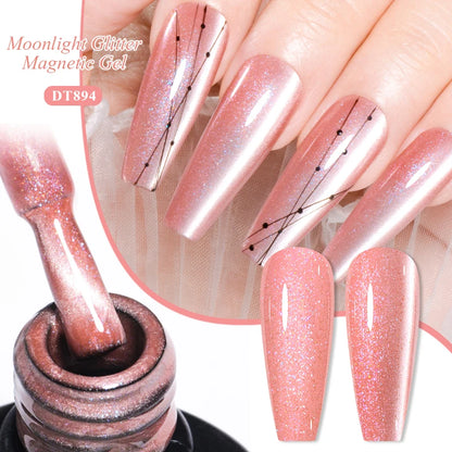 7ml Aurora Cat Magnetic Gel Nail Polish Blue Nails Sparkling Glitter Semi-Permanent Nail Art Soak Off UV Gel Varnish Manicure