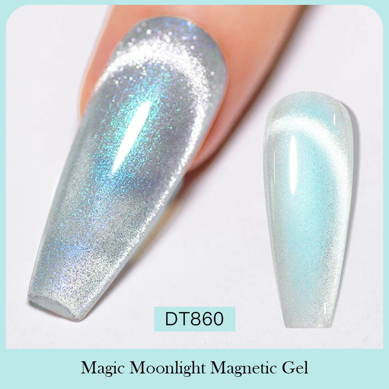 7ml Aurora Cat Magnetic Gel Nail Polish Blue Nails Sparkling Glitter Semi-Permanent Nail Art Soak Off UV Gel Varnish Manicure