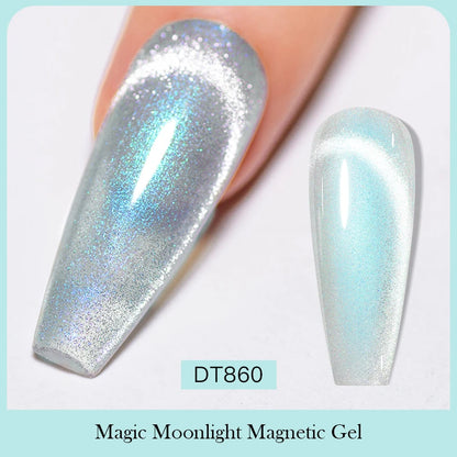 7ml Aurora Cat Magnetic Gel Nail Polish Blue Nails Sparkling Glitter Semi-Permanent Nail Art Soak Off UV Gel Varnish Manicure