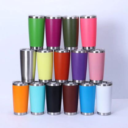 20oz Capacity Travel Insulated Tumbler Double-Walled Vacuum Insulated Vehicle Mounted Water Bottle with Lid BPA Free