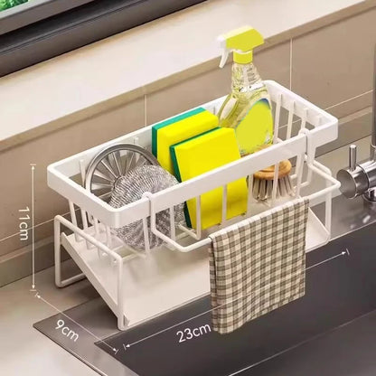 Sponge Drainer Rack Stainless Kitchen Organizer Bathroom Sink Rack Soap Holder