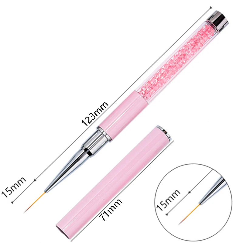 1PC Nails Art Brush Lines Stripe Flower Painting Drawing Pen Acrylic UV Gel Extension Grid Brush 3D Design Drawing Manicure Tool