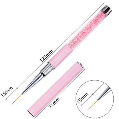1PC Nails Art Brush Lines Stripe Flower Painting Drawing Pen Acrylic UV Gel Extension Grid Brush 3D Design Drawing Manicure Tool