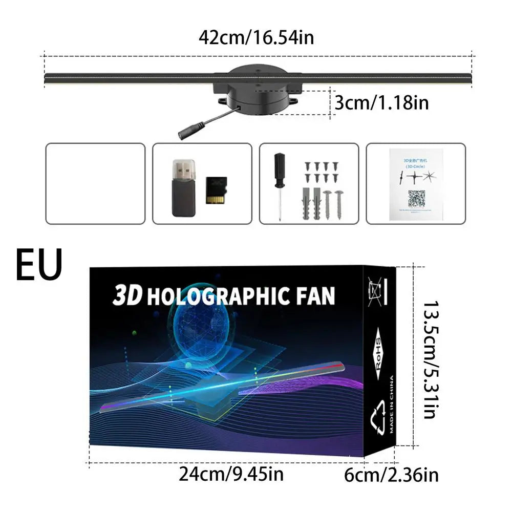3D Fan Hologram Projector Wifi Control Remote Commercial Advertising Display Hologram Lamp for Christmas Party