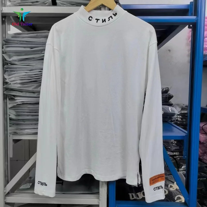 Trend Letters Embroidery High Collar Brand T-shirt Best Quality Summer Solid Colour Fashion Premium Tee Mens Womens Tops