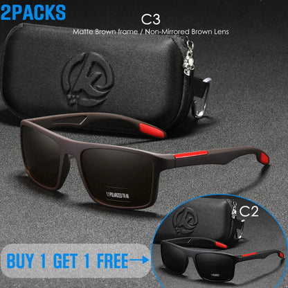 KDEAM Rectangular Ultra Light Sports Sunglasses Men Polarized TAC 1.1mm Thickness Lens Driving Sun Glasses Women Cat.3