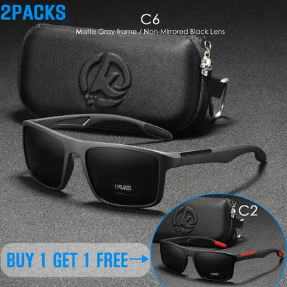 KDEAM Rectangular Ultra Light Sports Sunglasses Men Polarized TAC 1.1mm Thickness Lens Driving Sun Glasses Women Cat.3