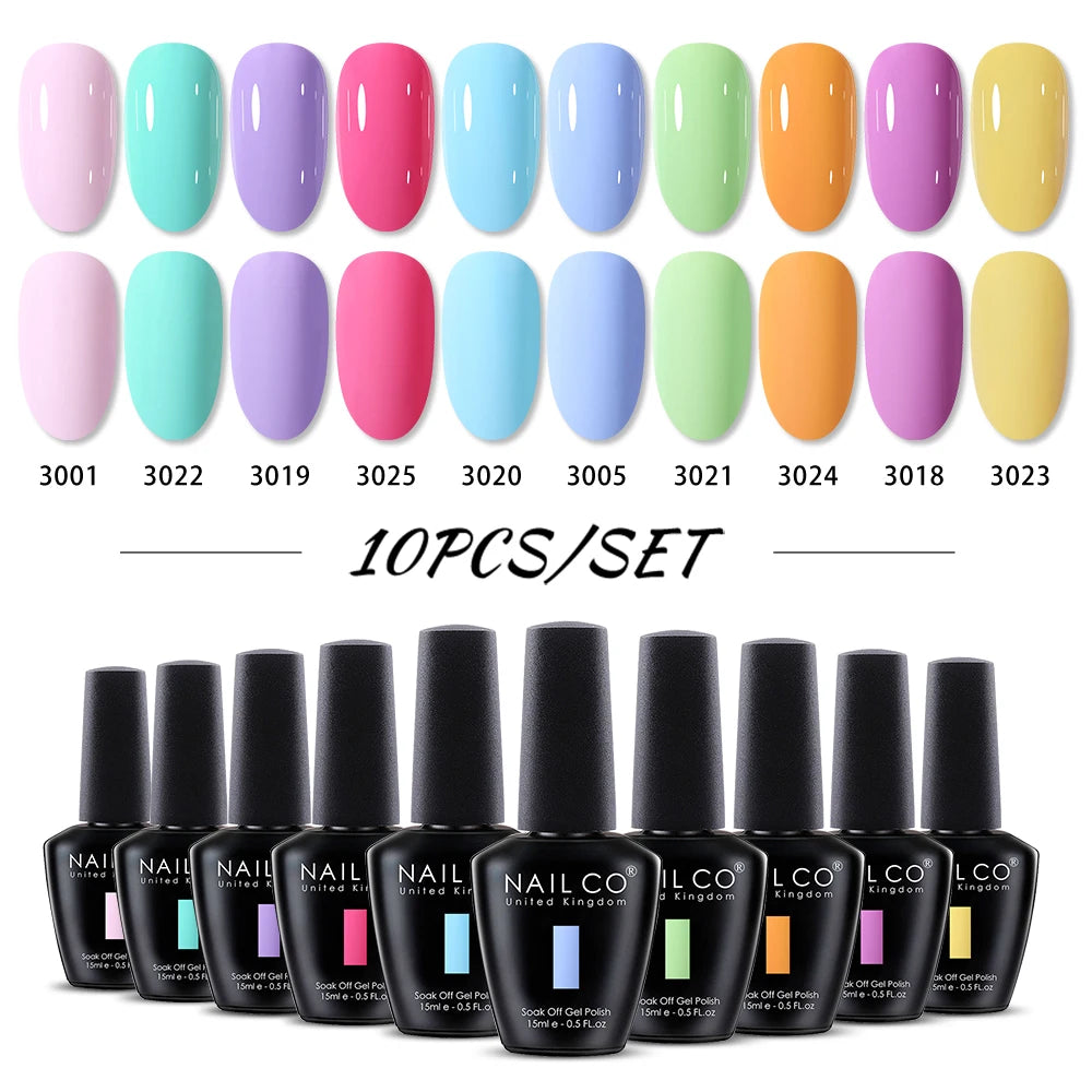 NAILCO 15ml Red Brown Color Series Gel Varnish LED Nails Art Manicure Coffee UV Gel Nail Polish Summer DIY Gellak Design Lacquer