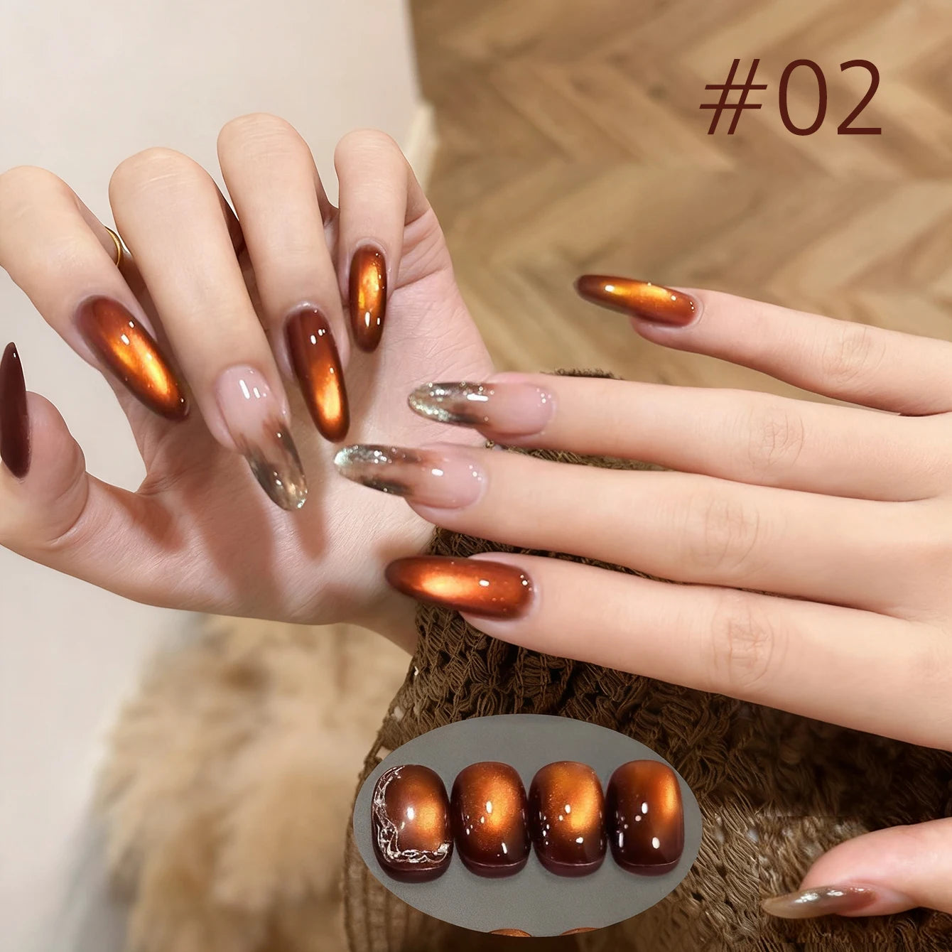 MIANEL 10ml Winter Nails Sea Sunset Golden Light Cat Eye Gel Nail Polish Satin Glass Beads Nail Polish Black Nails 1-10pcs