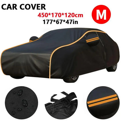 All Weather Waterproof Car Cover Heavy Duty Full Coverage Protection from Rain Sun Snow & Dust for Outdoor Parking & Long Term