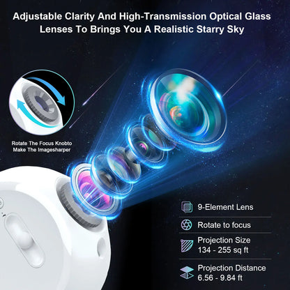 Galaxy Projector for Bedroom 4K HD Image Planetarium Projector 13-in-1 Kids Night Light Projector 360° Rotation (White)