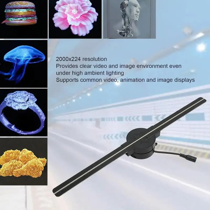 3D Fan Hologram Projector Wifi Control Remote Commercial Advertising Display Hologram Lamp for Christmas Party