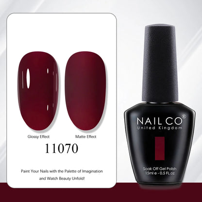 NAILCO 15ml Red Brown Color Series Gel Varnish LED Nails Art Manicure Coffee UV Gel Nail Polish Summer DIY Gellak Design Lacquer