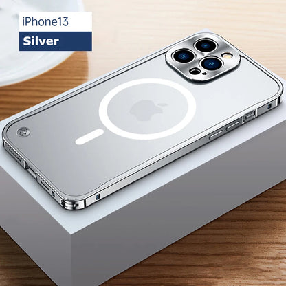 Metal Phone Cases For IPhone 17 Pro 12 13 14 Pro Max Cover Magnetic Aluminum Frame Phone Shell For Iphone 15 12 Mini 13 Pro Max