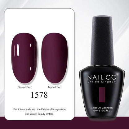 NAILCO 15ml Red Brown Color Series Gel Varnish LED Nails Art Manicure Coffee UV Gel Nail Polish Summer DIY Gellak Design Lacquer