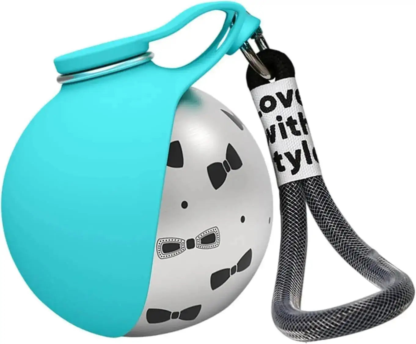 Dog Water Bottle with Removable Silicone Bowl,285ml Stainless Steel Construction, Leak-Proof for Outdoor Activities Like Walking