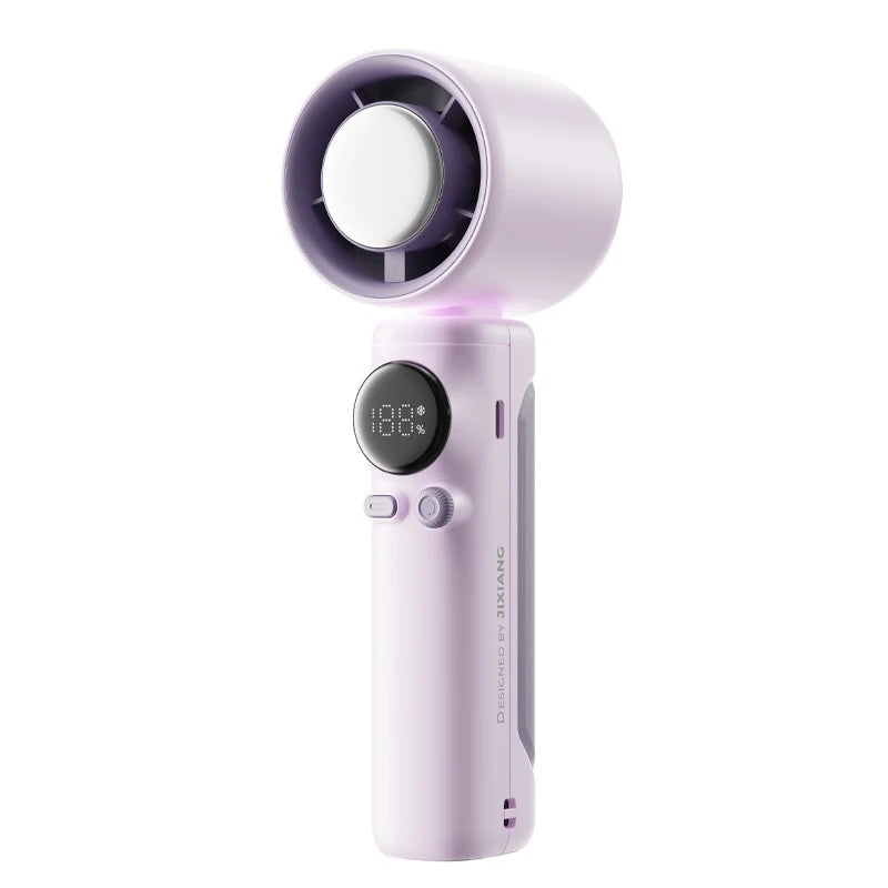 Iceable Electric Fan Portable Handheld Fan with Ice Cooler Adjustable Speed Fan USB Rechargeable Fan for Outdoor Camping Office