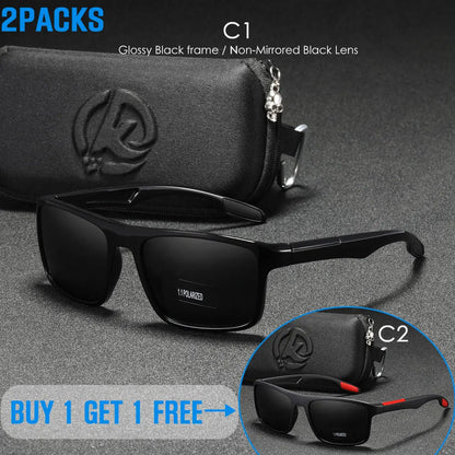 KDEAM Rectangular Ultra Light Sports Sunglasses Men Polarized TAC 1.1mm Thickness Lens Driving Sun Glasses Women Cat.3
