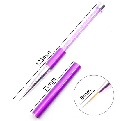 1PC Nails Art Brush Lines Stripe Flower Painting Drawing Pen Acrylic UV Gel Extension Grid Brush 3D Design Drawing Manicure Tool