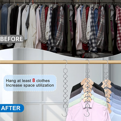 SOFT-6 Pack Heavy Duty Space Saving Hangers For Clothes With 30Lbs Capacity Magic For Clothes Space Saver And 360° Swivel Hook
