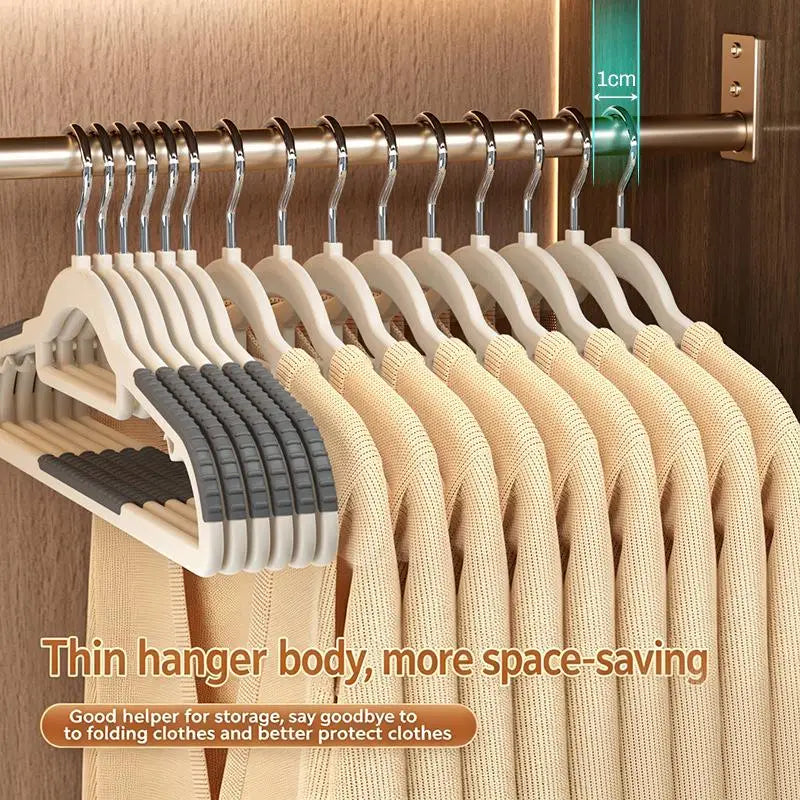 10 Piece Set Of Heavy-Duty Dry And Wet Hangers With Anti Slip Pads Saving Space