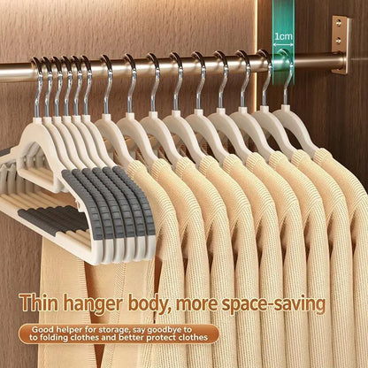 10 Piece Set Of Heavy-Duty Dry And Wet Hangers With Anti Slip Pads Saving Space
