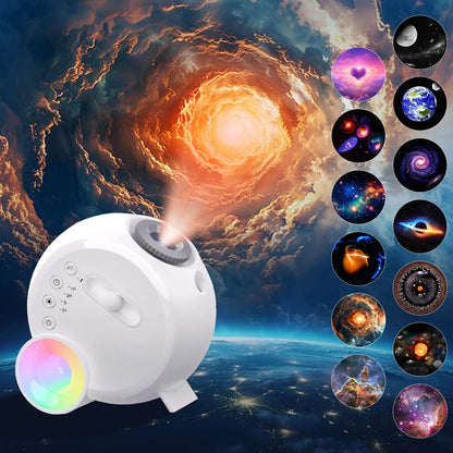 Galaxy Projector for Bedroom 4K HD Image Planetarium Projector 13-in-1 Kids Night Light Projector 360° Rotation (White)
