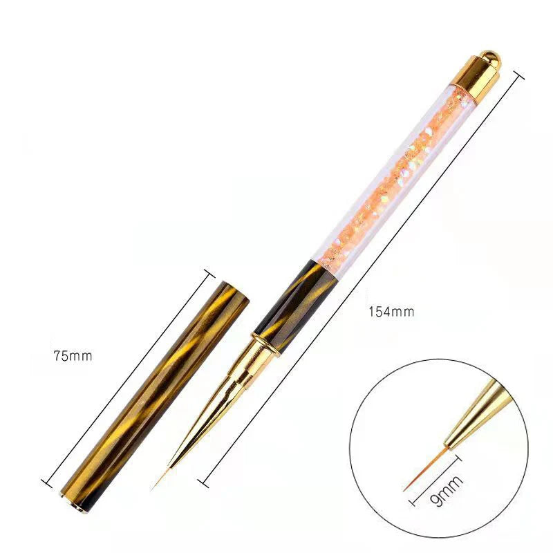 1PC Nails Art Brush Lines Stripe Flower Painting Drawing Pen Acrylic UV Gel Extension Grid Brush 3D Design Drawing Manicure Tool