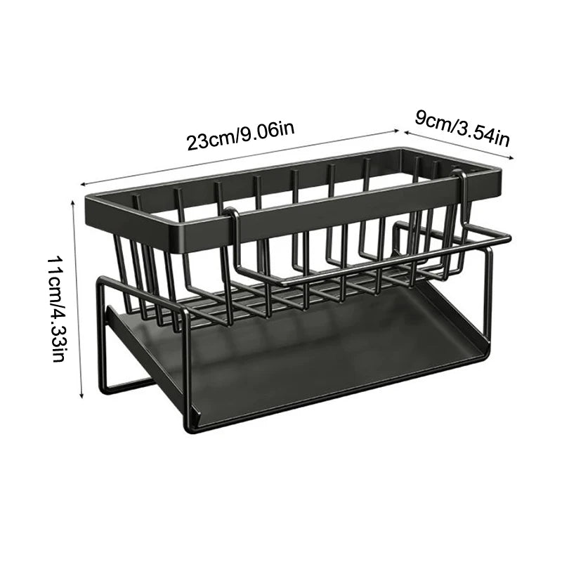 Sponge Drainer Rack Stainless Kitchen Organizer Bathroom Sink Rack Soap Holder