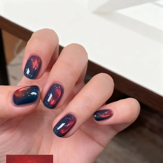 MIANEL 10ml Winter Nails Sea Sunset Golden Light Cat Eye Gel Nail Polish Satin Glass Beads Nail Polish Black Nails 1-10pcs