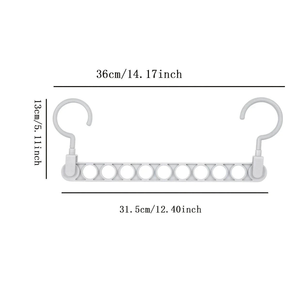 1/5pcs - 9-hole Clothes hanger Space Saving Hanger multi-function folding magic hangers drying Racks Scarf clothes Storage