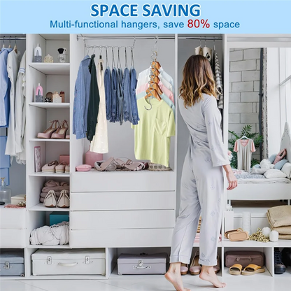 SOFT-6 Pack Heavy Duty Space Saving Hangers For Clothes With 30Lbs Capacity Magic For Clothes Space Saver And 360° Swivel Hook