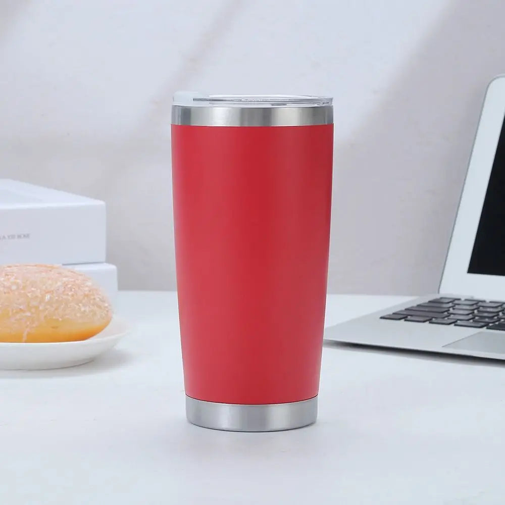 20oz Capacity Travel Insulated Tumbler Double-Walled Vacuum Insulated Vehicle Mounted Water Bottle with Lid BPA Free