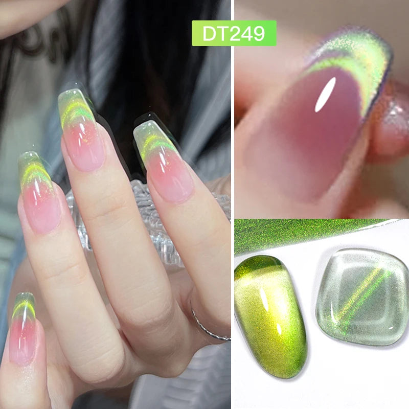 7ml Aurora Cat Magnetic Gel Nail Polish Blue Nails Sparkling Glitter Semi-Permanent Nail Art Soak Off UV Gel Varnish Manicure