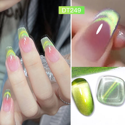 7ml Aurora Cat Magnetic Gel Nail Polish Blue Nails Sparkling Glitter Semi-Permanent Nail Art Soak Off UV Gel Varnish Manicure